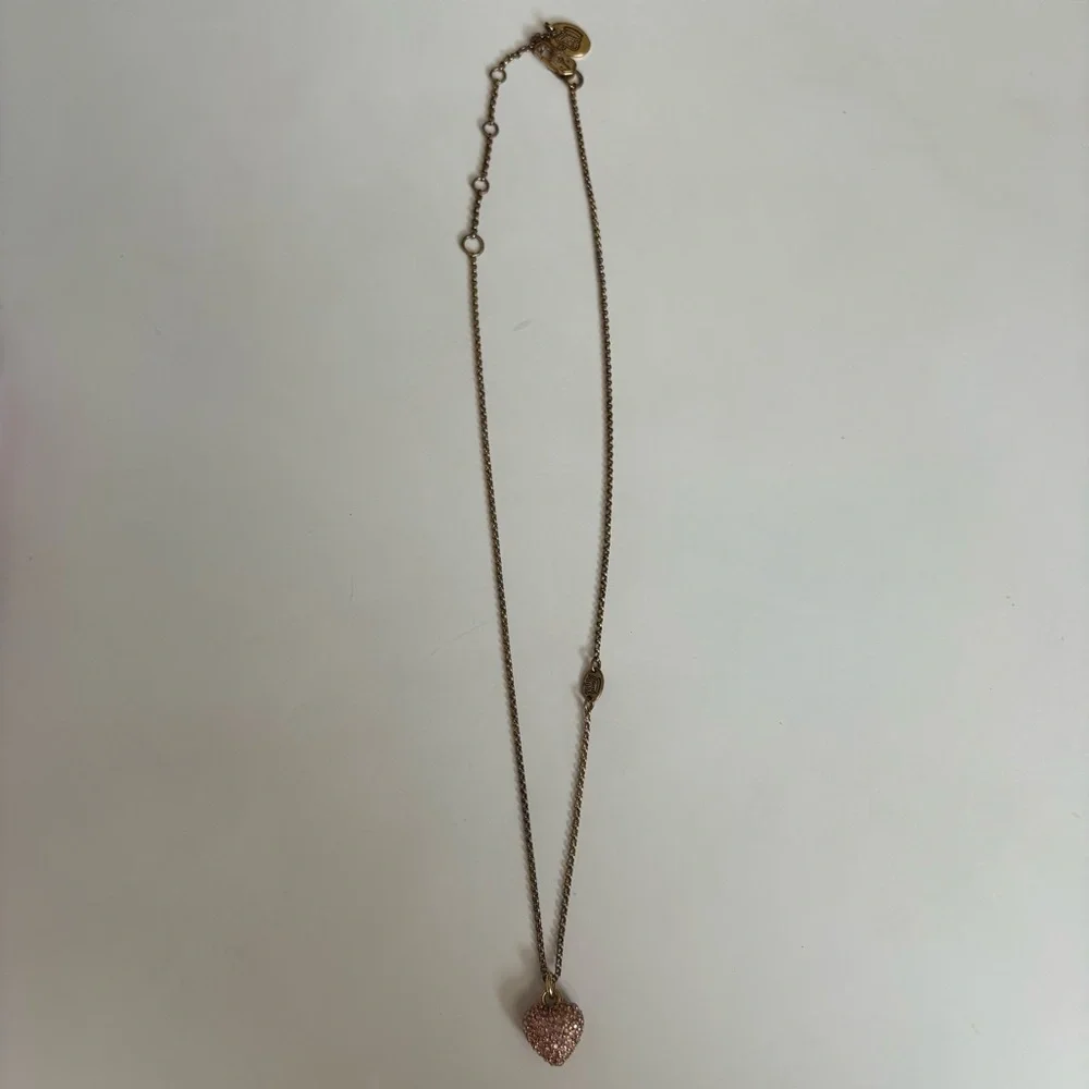 Vintage Juicy Couture Pink & Gold Heart Necklace - Picture 7 of 10